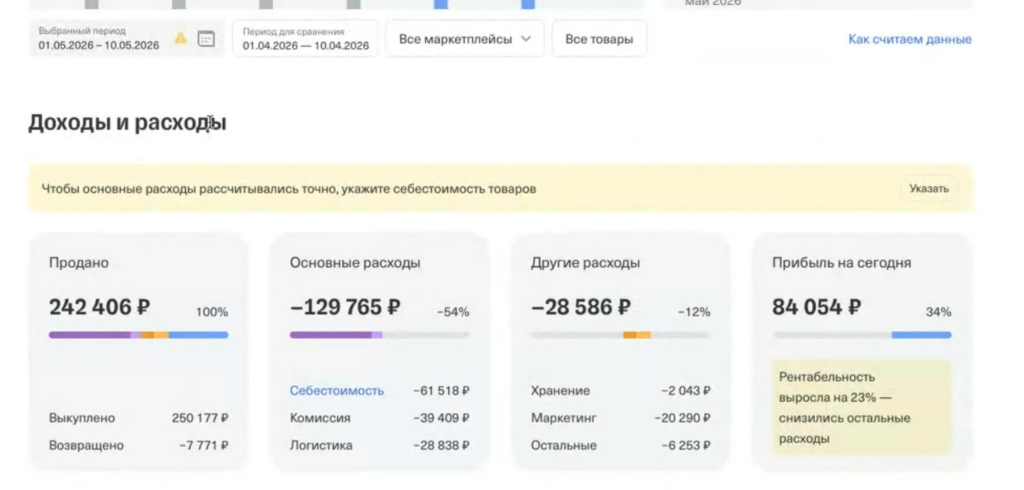 Доходы и расходы за май